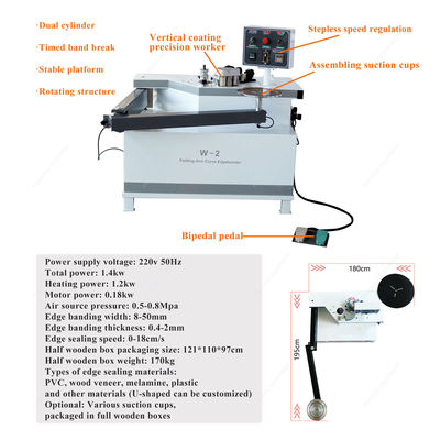 10.8m/min Velocità di alimentazione del pannello Mini braccio pieghevole bordo banding Machine per pannello MDF PVC