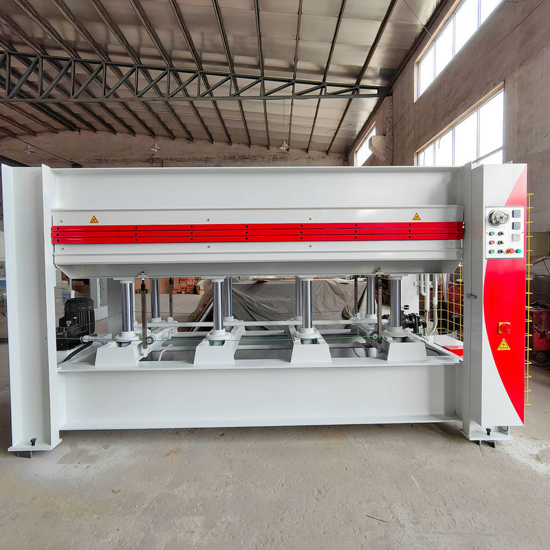 Pressa a caldo idraulica a due strati per la lavorazione del legno da 120 tonnellate con riscaldamento elettrico e olio termico